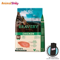 Comida De Perro Cachorro Bravery Raza Grande Pollo 12 Kg